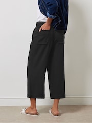 Черный - M&Co Wide Leg Cropped Trousers - Изображение 3 из 4