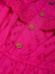 وردي - Monsoon Broderie Ruffle 100% Cotton Playsuit - صورة 4 من 4