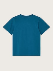 Monsoon Blue Shark Graphic 100% Cotton T-Shirt - Image 2 of 3