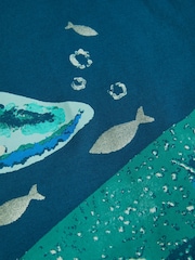 Monsoon Blue Shark Graphic 100% Cotton T-Shirt - Image 3 of 3