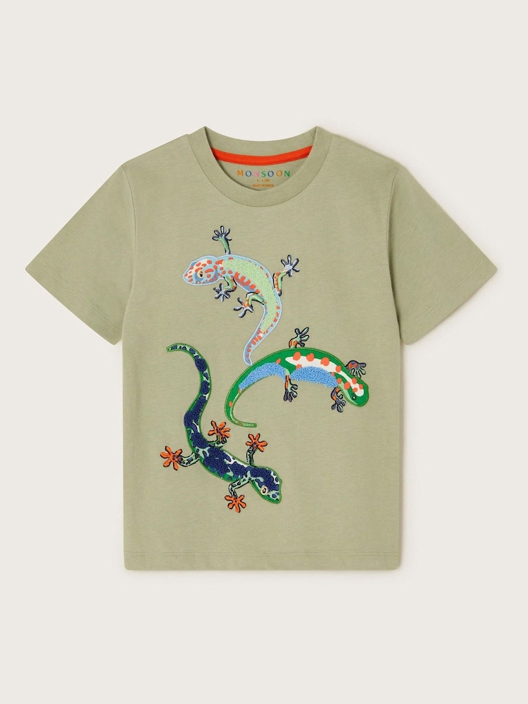 Lizard Embroidered Cotton T-Shirt - Image 1 of 3