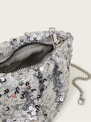 Monsoon Silver Sequin Embellished Ruched Bag - Image 3 of 4