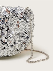 Monsoon Silver Sequin Embellished Ruched Bag - Image 4 of 4