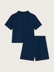 Monsoon Blue Jersey Polo Shirt and Shorts Set - Image 3 of 4