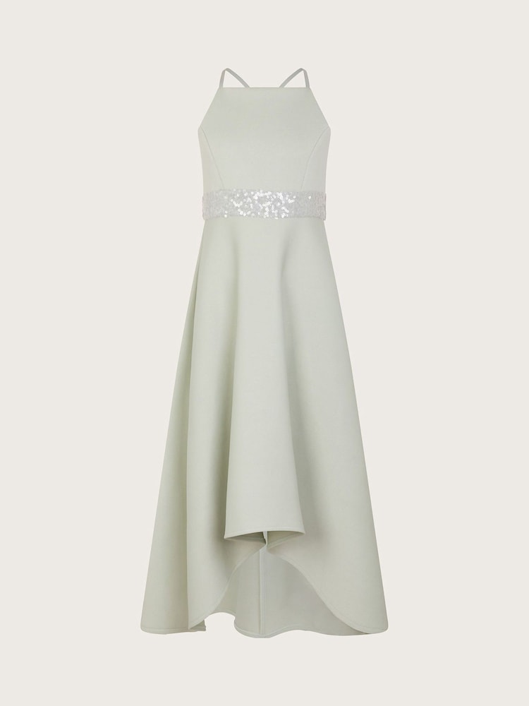 Monsoon Green Strappy Sequin High Low Prom Dress - Image 1 of 3