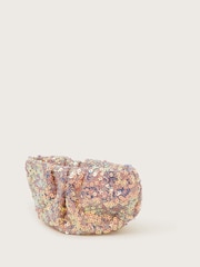 Monsoon Pink Sequin Embellished Ruched Bag - Image 2 of 4
