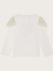 Monsoon Natural Love London Sequin Long Sleeve Top - Image 3 of 4
