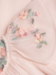 Monsoon Pink Baby Evi Embellished Tulle Swing Dress - Image 3 of 3