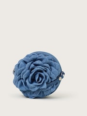 Monsoon Blue Round Denim Flower Bag - Image 1 of 4
