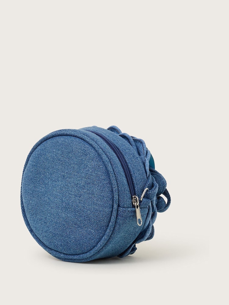 Monsoon Blue Round Denim Flower Bag - Image 2 of 4