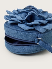 Monsoon Blue Round Denim Flower Bag - Image 3 of 4