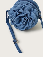 Monsoon Blue Round Denim Flower Bag - Image 4 of 4