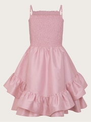Monsoon Pink Clariska Smocked Taffeta Prom Dress - Image 2 of 3