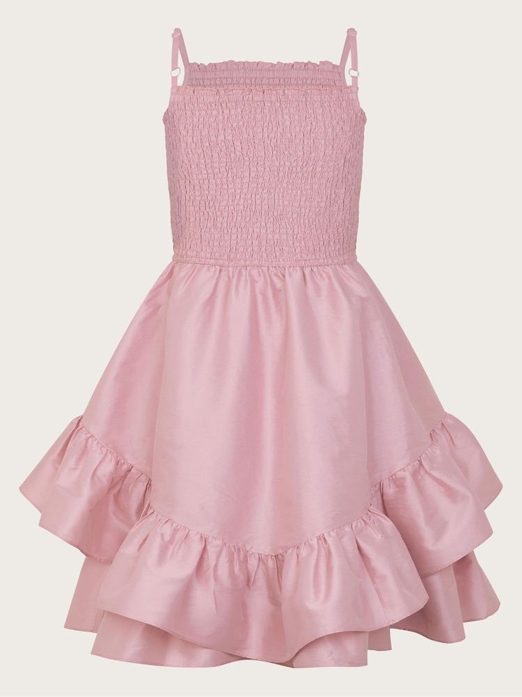 Monsoon Pink Clariska Smocked Taffeta Prom Dress - Image 2 of 3