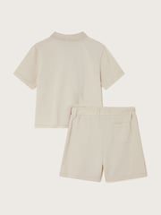 Monsoon Natural Jersey Polo Shirt and Shorts Set - Image 2 of 3