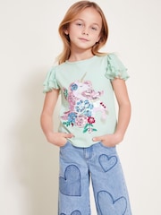 Monsoon Sequin Unicorn Frilly T-Shirt - Image 1 of 4
