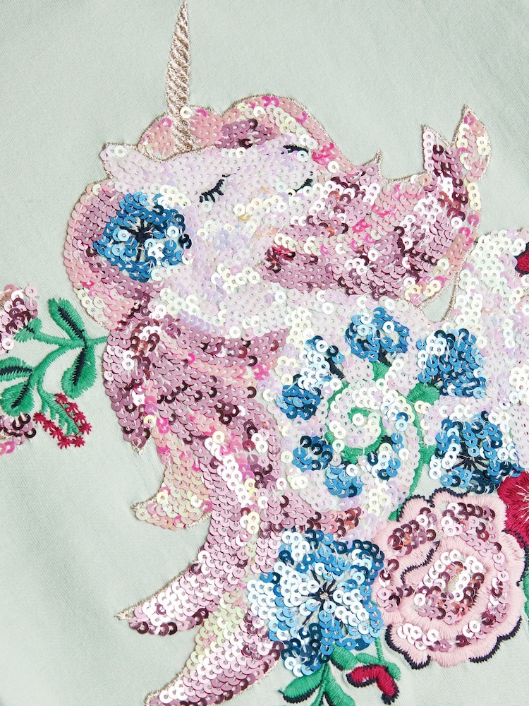 Monsoon Sequin Unicorn Frilly T-Shirt - Image 4 of 4