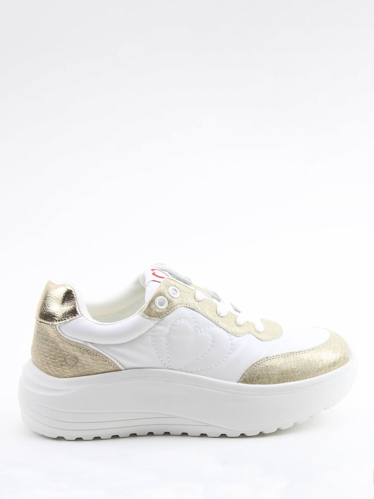 Heavenly Feet White Peace Trainers - Image 1 of 6
