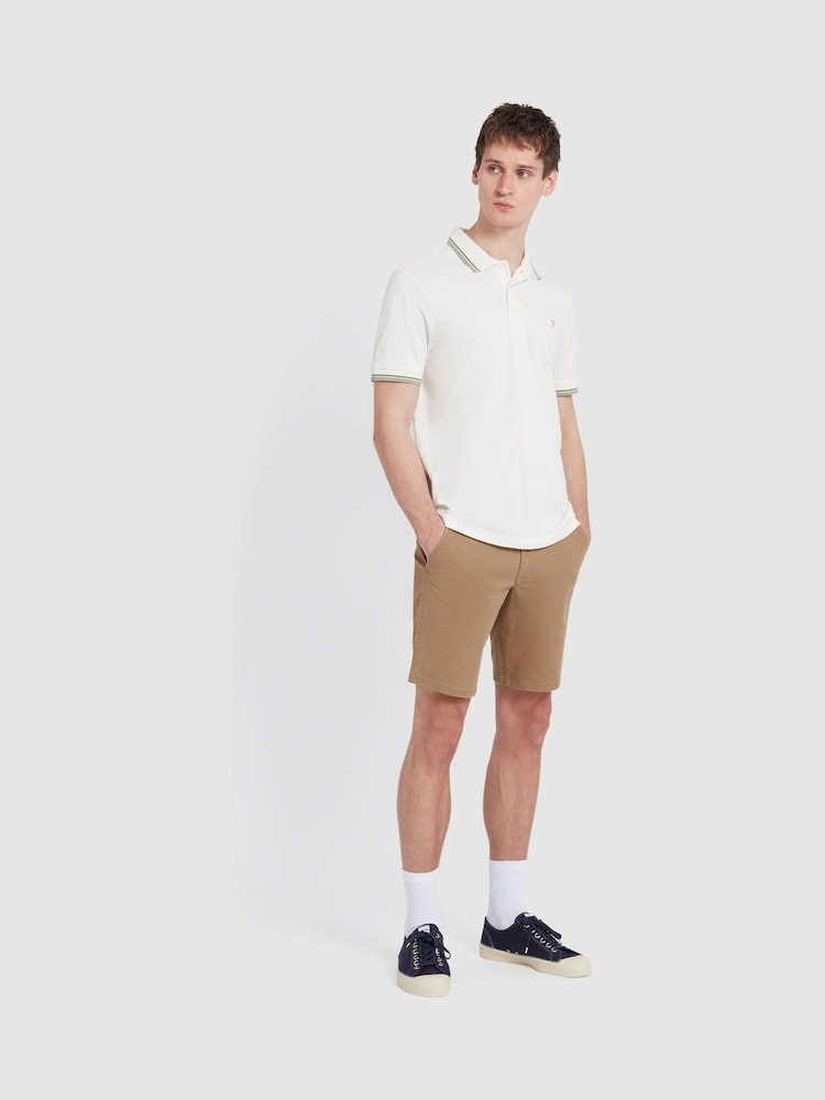 Farah Natural 100% Cotton Alvin Tipped Collar Long Sleeve Polo Shirt - Image 2 of 5