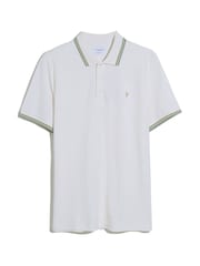 Farah Natural 100% Cotton Alvin Tipped Collar Long Sleeve Polo Shirt - Image 5 of 5