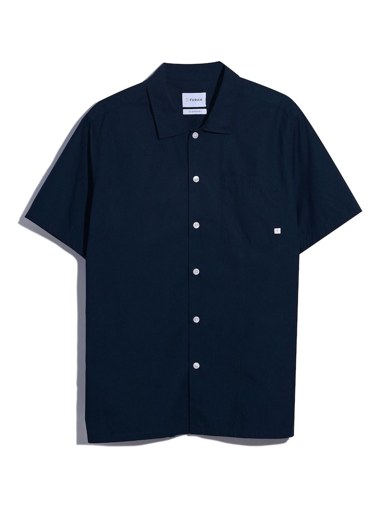 Farah Blue 100% Cotton Ossie Short Sleeve Shirt - Image 5 of 5