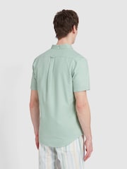 Farah Green Brewer Short Sleeve 100% Cotton Shirt in Grove - Image 3 of 5