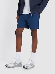 Farah Blue 100% Cotton Redwald Waffle Shorts in Cold Metal - Image 1 of 5