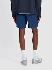 Farah Blue 100% Cotton Redwald Waffle Shorts in Cold Metal - Image 3 of 5