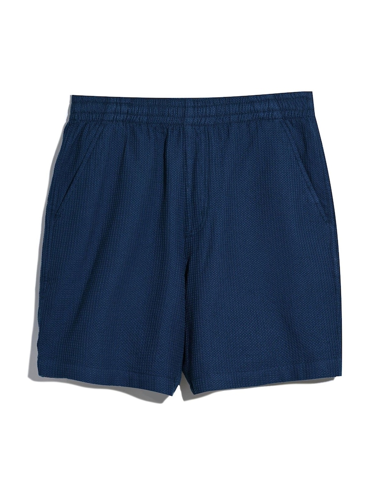 Farah Blue 100% Cotton Redwald Waffle Shorts in Cold Metal - Image 5 of 5