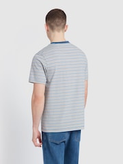 Farah Blue 100% Cotton Danny Striped Short Sleeve T-Shirt - Image 3 of 5
