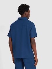 Farah Blue 100% Cotton Judson Short Sleeve Shirt - Image 3 of 5
