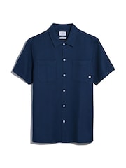 Farah Blue 100% Cotton Judson Short Sleeve Shirt - Image 5 of 5