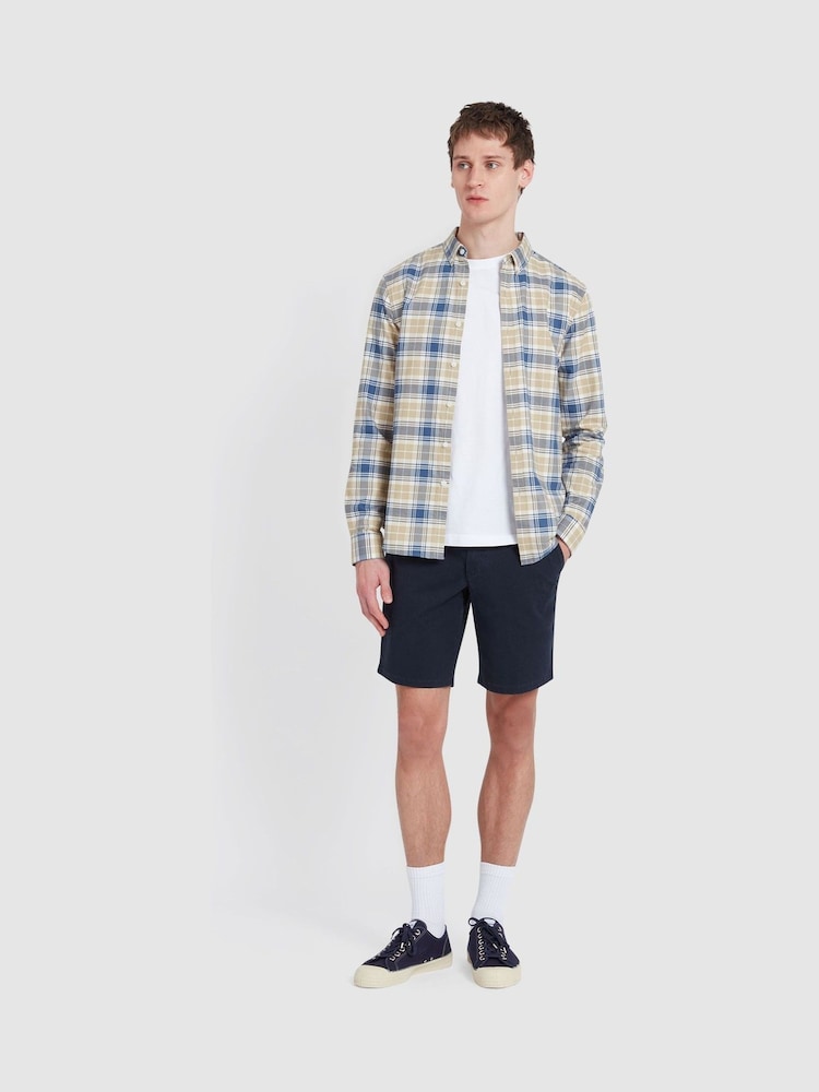 Farah Brewer Check Long Sleeve Brown 100% Cotton Shirt in Hazelnut - Image 2 of 5