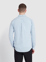 Farah Steen Long Sleeve 100% Cotton Shirt in Hazelnut Marl - Image 3 of 5