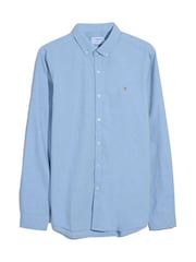Farah Steen Long Sleeve 100% Cotton Shirt in Hazelnut Marl - Image 5 of 5