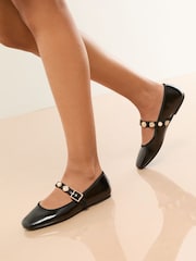 Lipsy Patent Charm Strap Detail Mary Jane Ballerinas Shoes - صورة 3 من 5