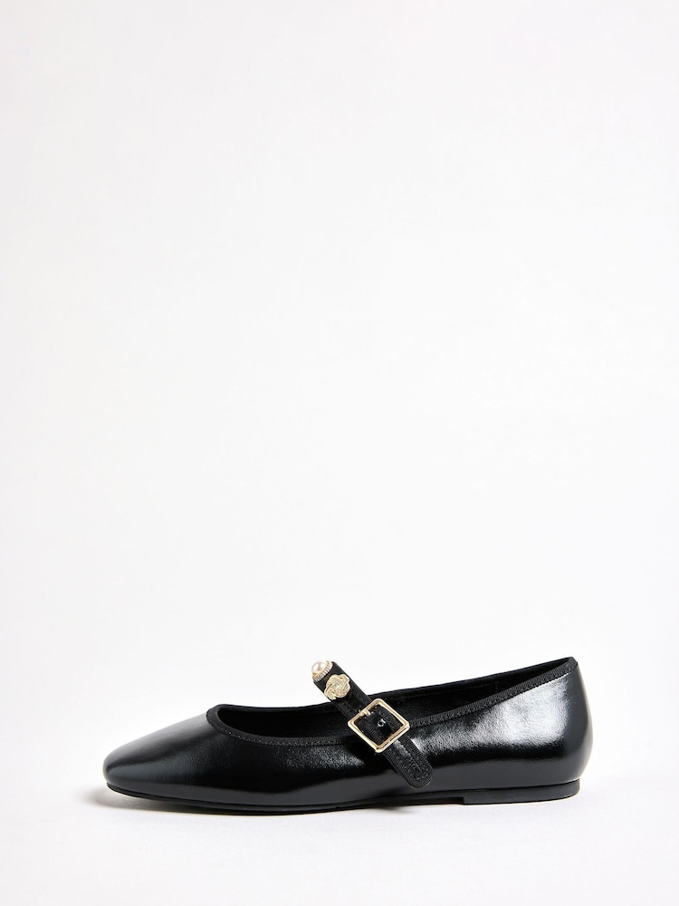 Lipsy Patent Charm Strap Detail Mary Jane Ballerinas Shoes - صورة 5 من 5