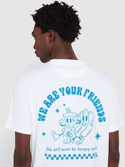 Farah Limscott 100% Cotton Graphic Short Sleeve White T-Shirt - Image 5 of 7