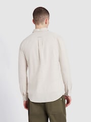 Farah Steen Long Sleeve 100% Cotton Shirt in Hazelnut Marl - Image 3 of 5