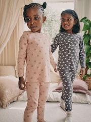 Ditsy Floral Print Snuggle Pyjamas 2 Pack (9mths-12yrs) - Image 1 of 10