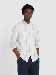 Farah Natural 100% Cotton Steen Striped Long Sleeve Shirt - Image 1 of 5