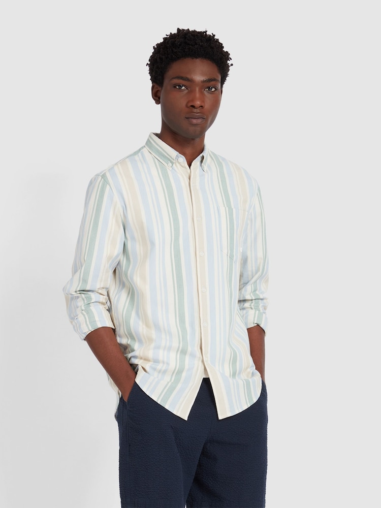 Farah Natural 100% Cotton Steen Striped Long Sleeve Shirt - Image 1 of 5