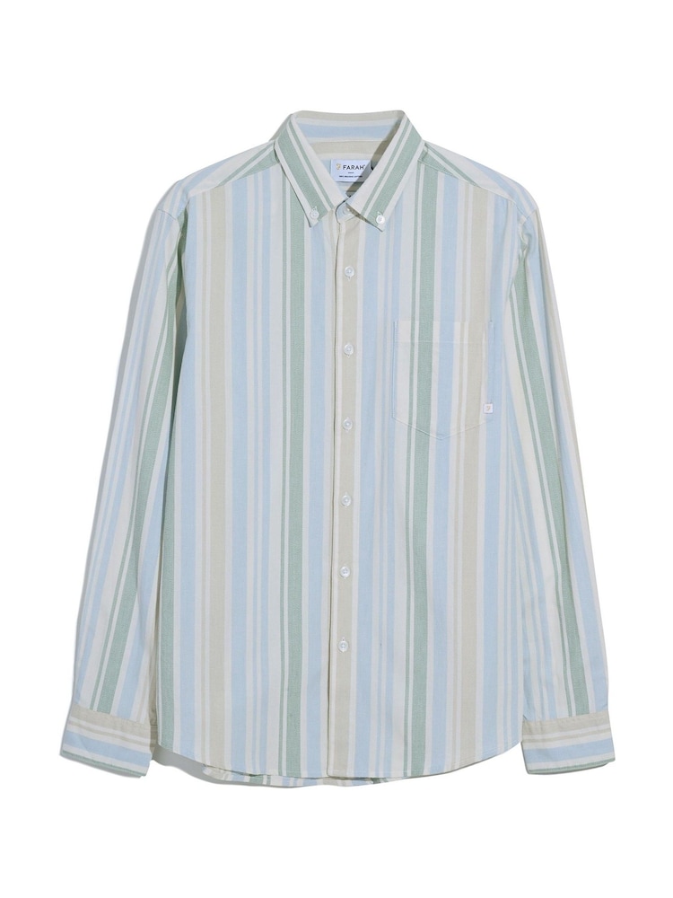 Farah Natural 100% Cotton Steen Striped Long Sleeve Shirt - Image 5 of 5