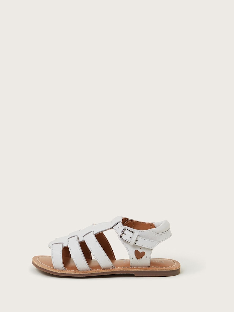 Monsoon White Leather Gladiator Sandals - Image 1 of 3