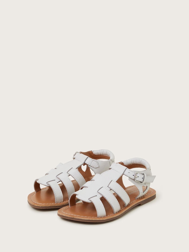 Monsoon White Leather Gladiator Sandals - Image 2 of 3