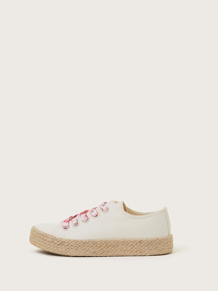 Monsoon Natural Canvas Espadrille Trainers - Image 3 of 3 Monsoon Natural Canvas Espadrille Trainers - Image 3 of 3