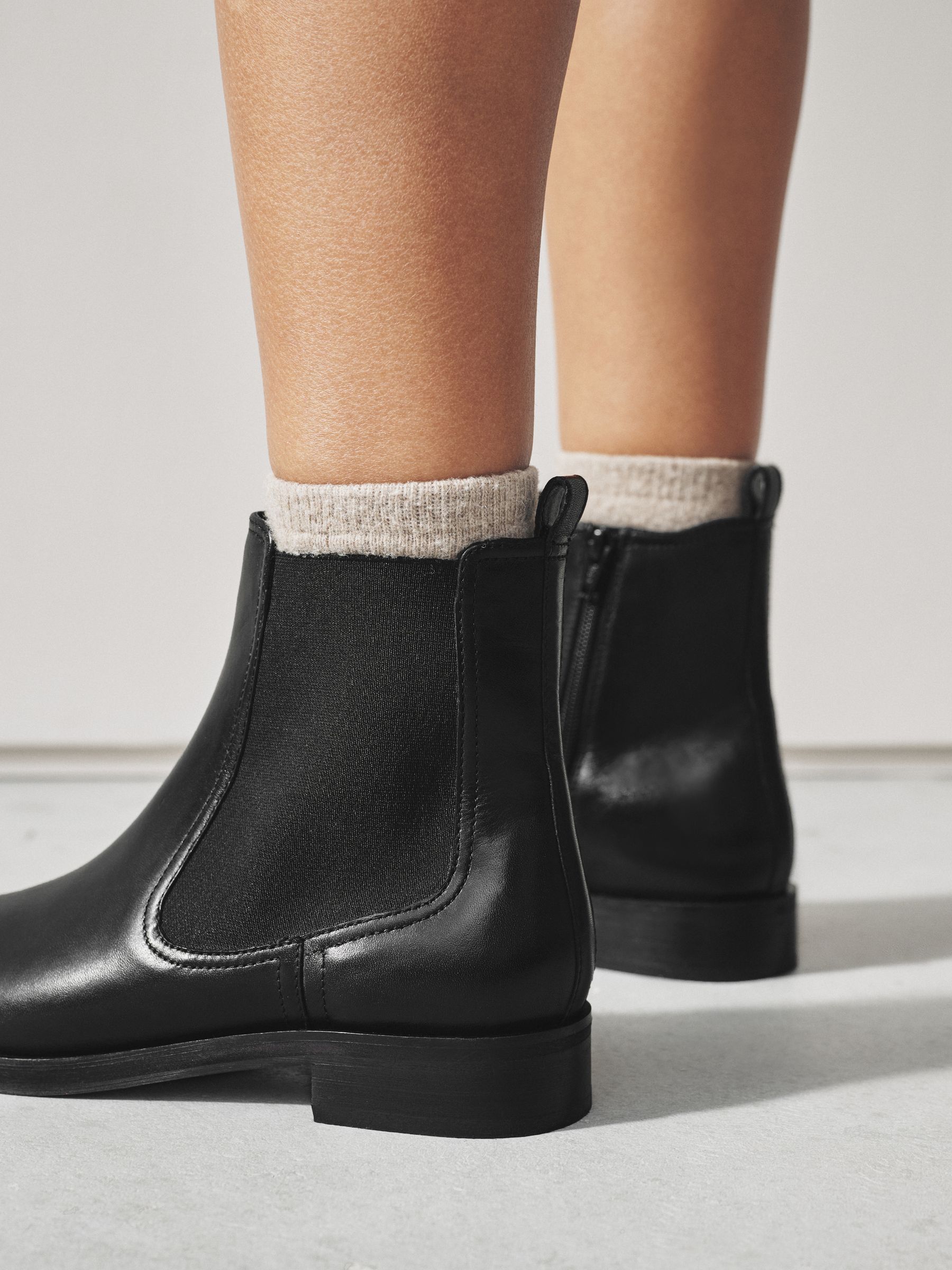 Buy Black Leather Standard/Wide Fit Forever Comfort® Chelsea Ankle
