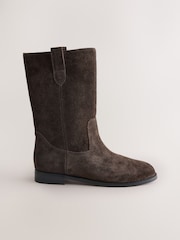 Chocolate Brown Suede Forever Comfort® Midi Pull On Boots - Image 1 of 5