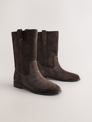 Chocolate Brown Suede Forever Comfort® Midi Pull On Boots - Image 2 of 5