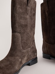 Chocolate Brown Suede Forever Comfort® Midi Pull On Boots - Image 3 of 5